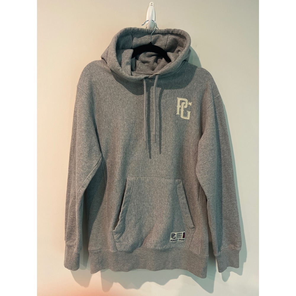 Perfect Game Authentic Baseball Apparel Gray Pullover Hoodie Mens Medium PG Logo